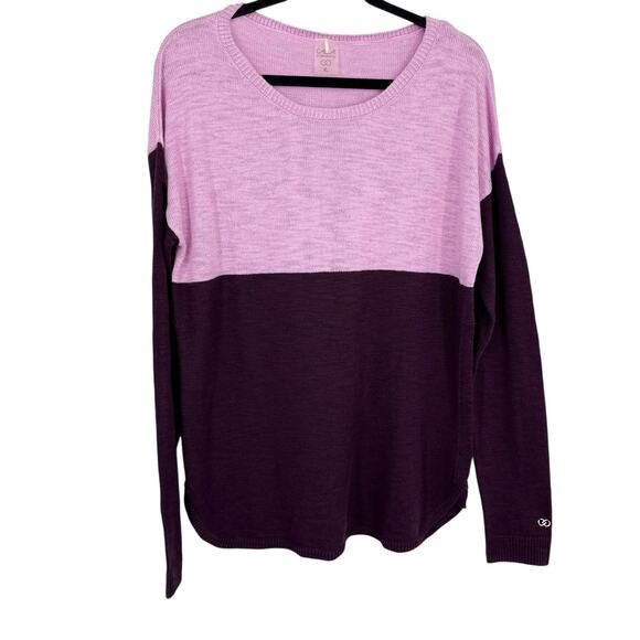 Calia Carrie Underwood Color Block Sweater size XL Purple Pink Crewneck Pullover - Picture 1 of 9